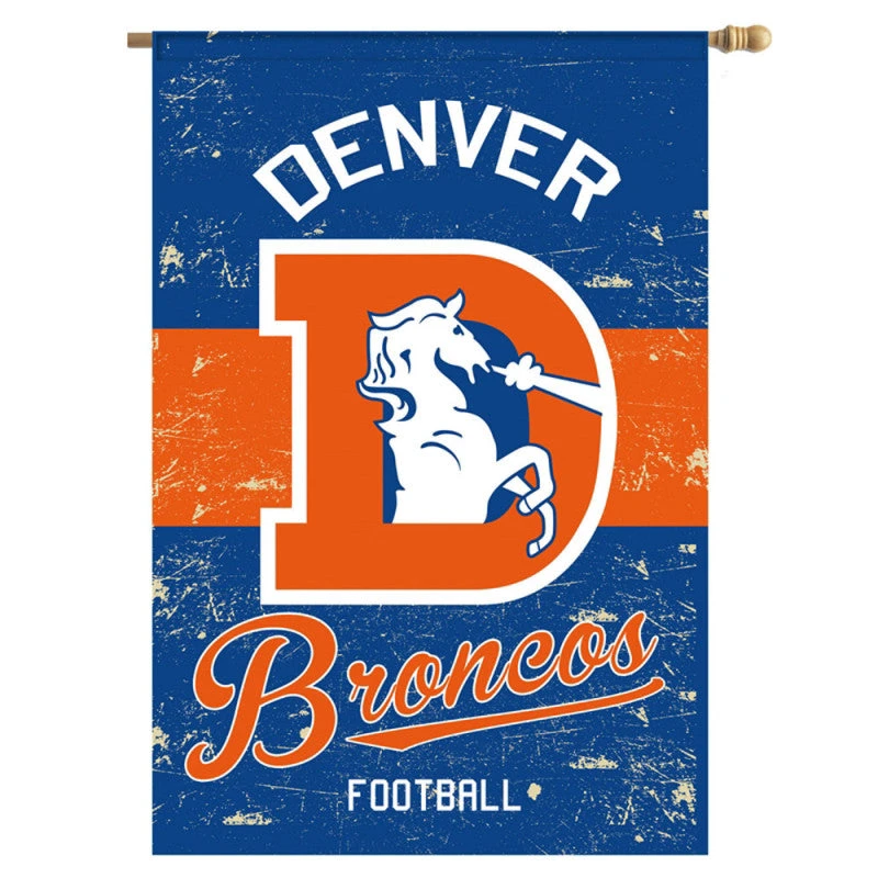 Evergreen Denver Broncos Vintage Linen House Flag 1 Evergreen Denver Broncos Vintage Linen House Flag