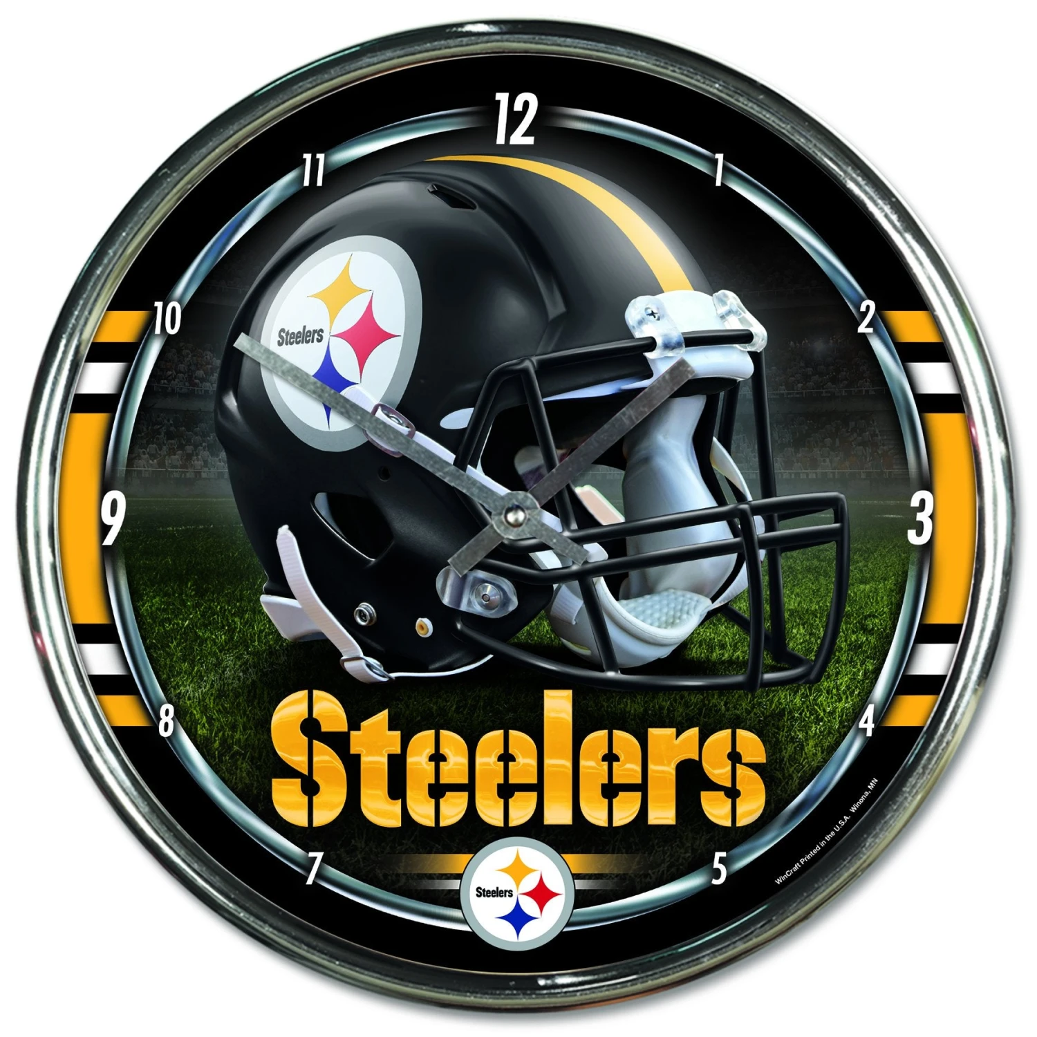 WinCraft Pittsburgh Steelers Chrome Plated Clock 1 WinCraft Pittsburgh Steelers Chrome Plated Clock