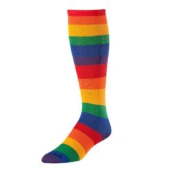 Krazisox Rainbow Stripes Over The Calf Socks Small Youth Shoe 12 - 4 Women 4 - 6