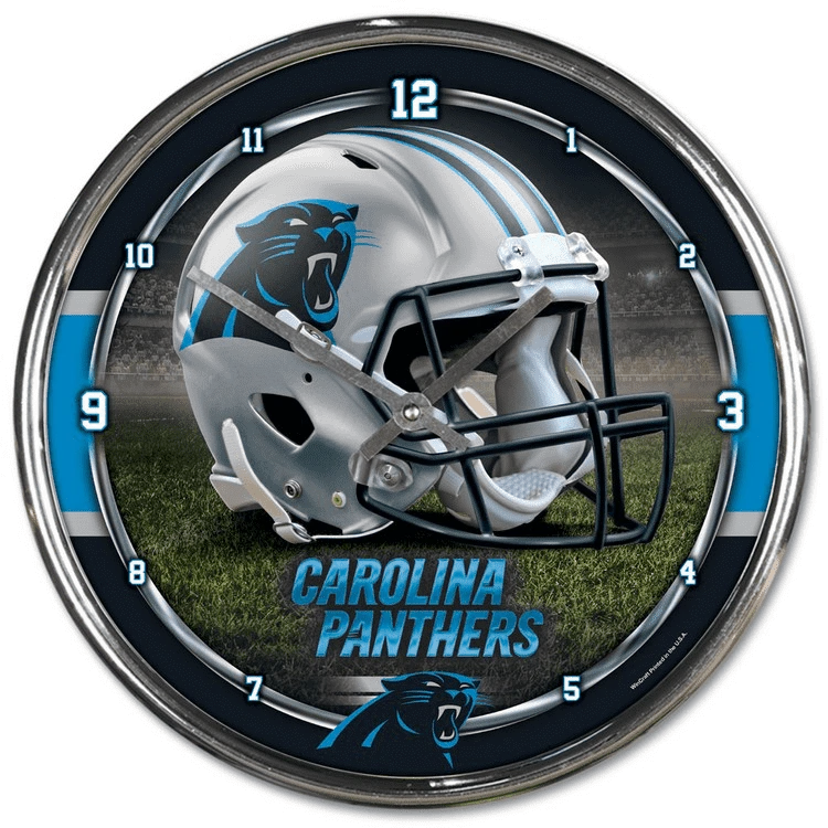 WinCraft Carolina Panthers Round Chrome Wall Clock 1 WinCraft Carolina Panthers Round Chrome Wall Clock