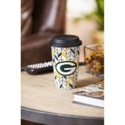 Evergreen Green Bay Packers Chevron Double-Wall Travel Cup