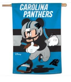 WinCraft CAROLINA PANTHERS / DISNEY MICKEY MOUSE VERTICAL FLAG 28" X 40"