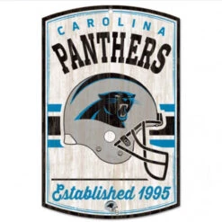 WinCraft Carolina Panthers / Classic Logo Retro Wood Sign 11" X 17" 1/4" Thick
