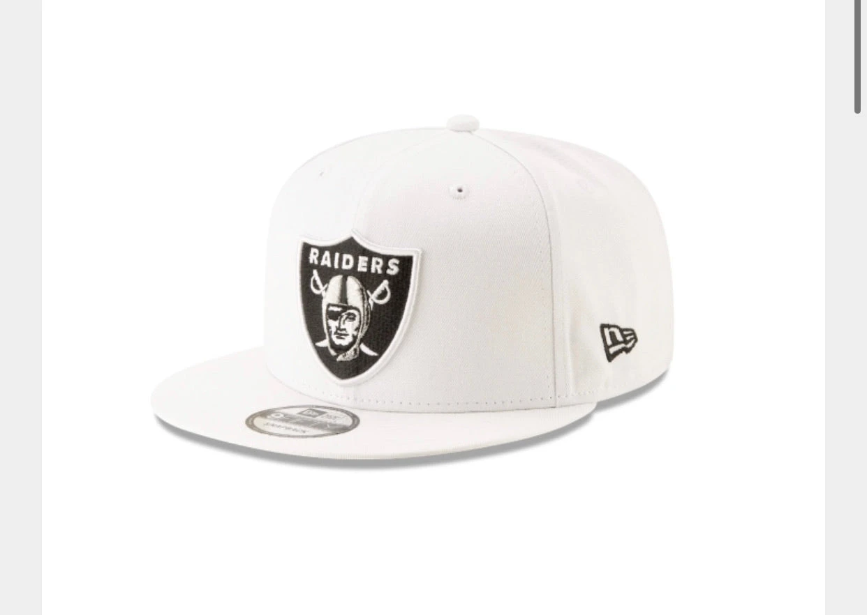 Las Vegas Raiders New Era 950 Snap Back Basic White Hat 1 Las Vegas Raiders New Era 950 Snap Back Basic White Hat