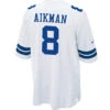 Dallas Cowboys Troy Aikman #8 Nike White Game Replica Jersey