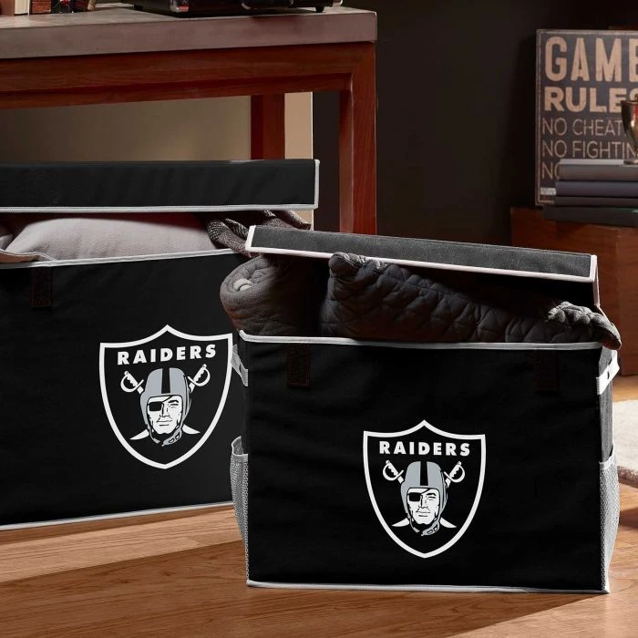Franklin Las Vegas Raiders Collapsible Storage Footlocker Bins 2 Franklin Las Vegas Raiders Collapsible Storage Footlocker Bins - Image 2