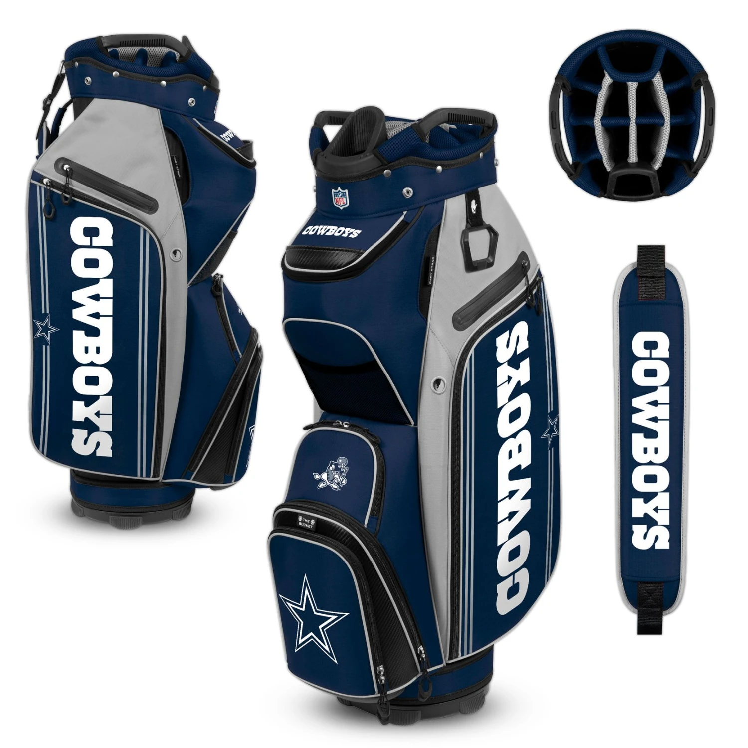 WinCraft Dallas Cowboys Bucket III Cooler Cart Bag 1 WinCraft Dallas Cowboys Bucket III Cooler Cart Bag